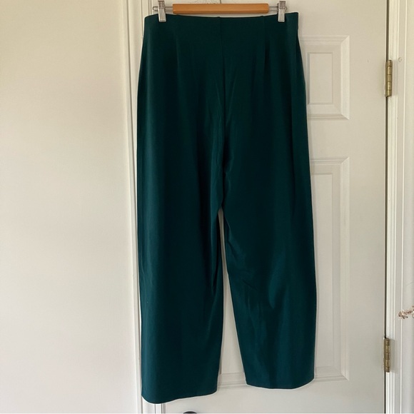 EUC Eileen Fisher Teal Wide-Leg Organic Cotton Stretch Pants (Medium) - Picture 3 of 5